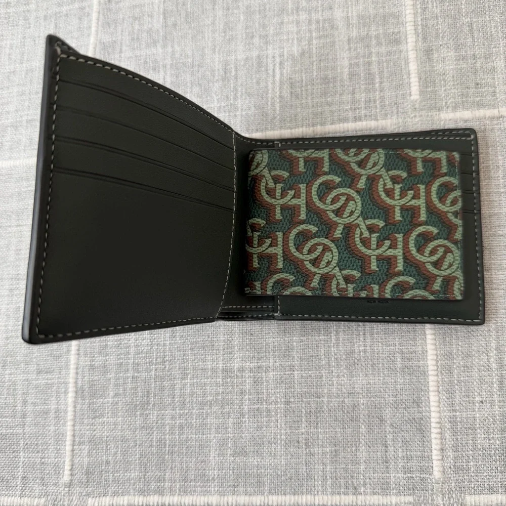 Coach‎ 3-In-1 Wallet In Signature Canvas Monogram Amazon Green NEW